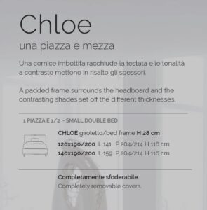 letto ad una piazza e mezza Chloe v&nice scheda tecnica